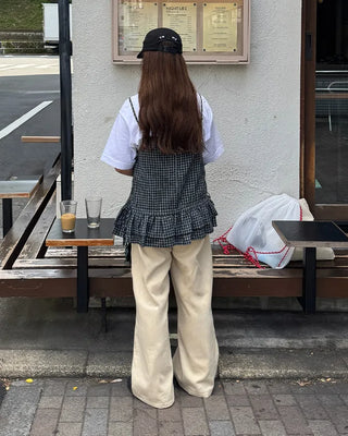 Checked Shirred Camisole