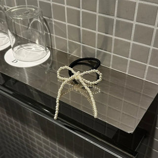 Pearl ribbon hair tie