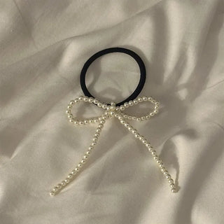 Pearl ribbon hair tie