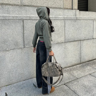 2-way cropped hoodie zip-up