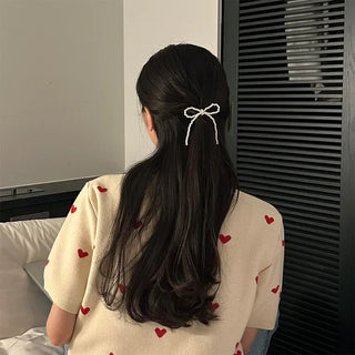 Pearl ribbon hair tie