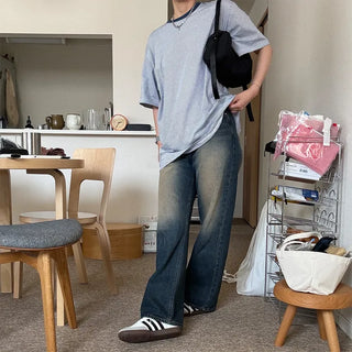 Vintage Washed Wide Denim Pants