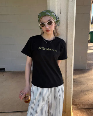 Bust print half T-shirt