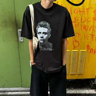 Digital print oversized short-sleeved T-shirt
