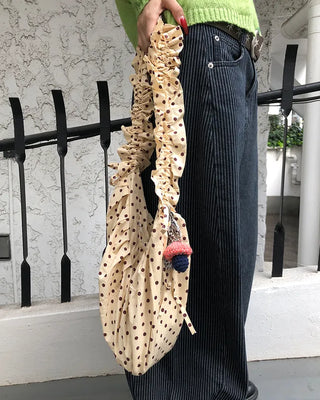 Dot Drawstring Shoulder Bag