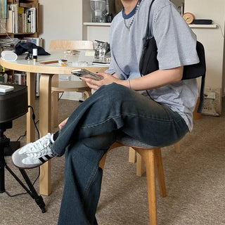 Vintage Washed Wide Denim Pants