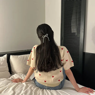 Pearl ribbon hair tie
