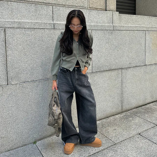 2-way cropped hoodie zip-up