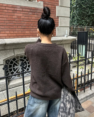 (Unisex) Drop Shoulder Simple High Gauge Sweater