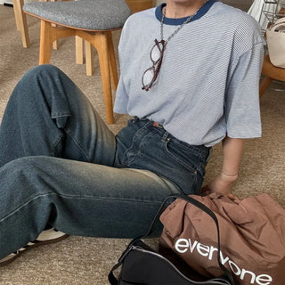 Vintage Washed Wide Denim Pants
