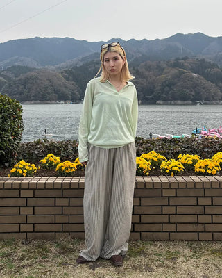 Deep Johnny Color Linen Sheer Pullover