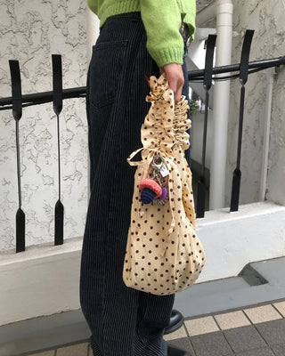 Dot Drawstring Shoulder Bag