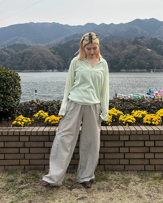 Deep Johnny Color Linen Sheer Pullover