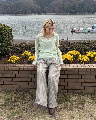 Deep Johnny Color Linen Sheer Pullover