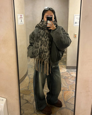 Inner fleece ankle-cut high-sole sheepskin boots