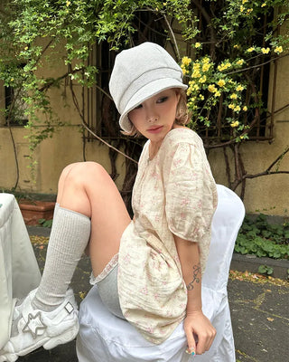 Lace hem short ribbed leggings pants