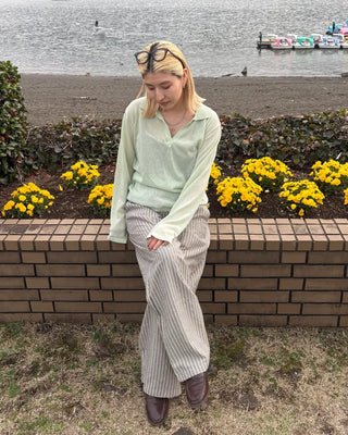 Deep Johnny Color Linen Sheer Pullover
