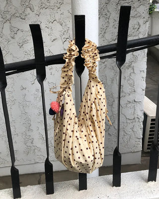Dot Drawstring Shoulder Bag
