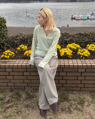 Deep Johnny Color Linen Sheer Pullover