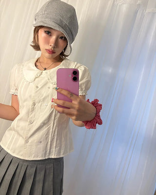 Pleated micro mini skirt pants