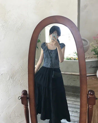 Tiered long skirt
