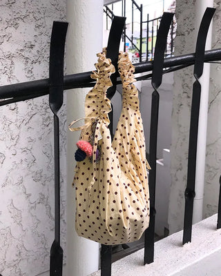Dot Drawstring Shoulder Bag