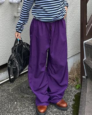 Wood Bead Nylon Easy Pants