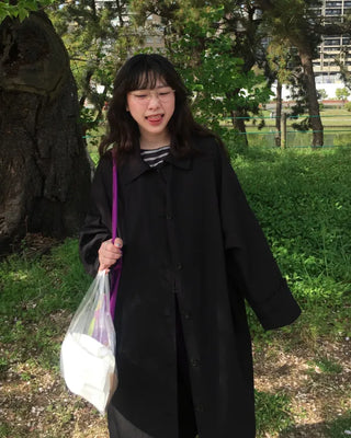 Raglan Shoulder Single Long Trench Coat