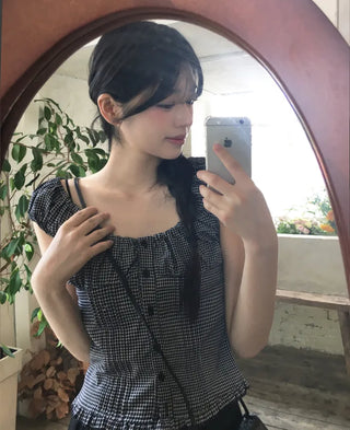 Pleated shirred blouse