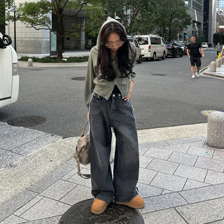 2-way cropped hoodie zip-up