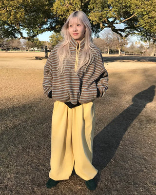 Half-zip border fleece