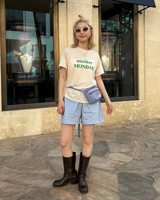 MONDAY Round Neck Half T-Shirt