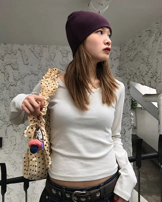 2-Way Neck Slim Long T-Shirt
