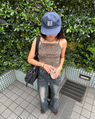 Leopard print semi-cropped camisole
