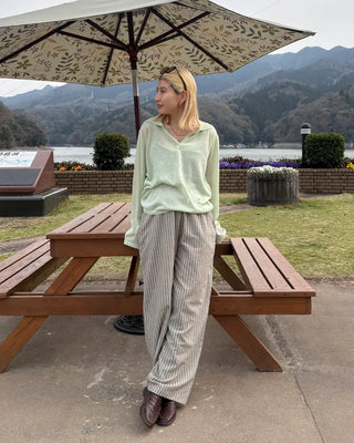 Deep Johnny Color Linen Sheer Pullover