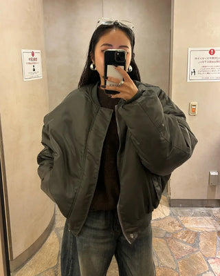 (Unisex) Gathered Sleeve Military Blouson