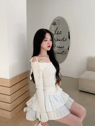Asymmetrical Ribbon Rib Knit
