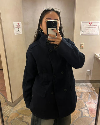 Throat latch quilted inner midi reef coat