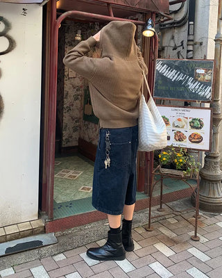 (Unisex) Knit Hooded Hoodie