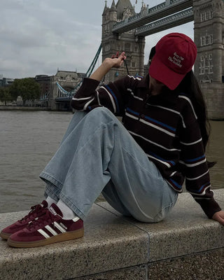 Washed wide denim pants