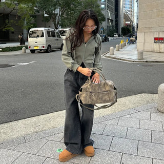 2-way cropped hoodie zip-up
