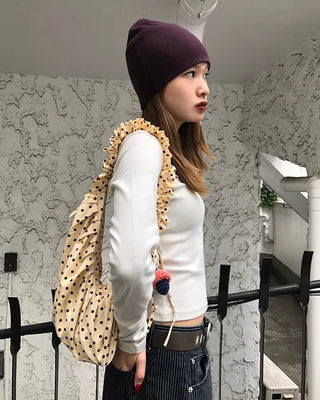 Dot Drawstring Shoulder Bag
