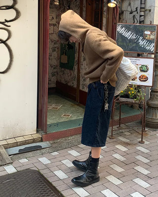 (Unisex) Knit Hooded Hoodie