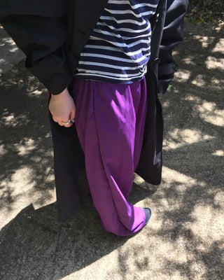 Wood Bead Nylon Easy Pants