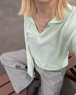 Deep Johnny Color Linen Sheer Pullover