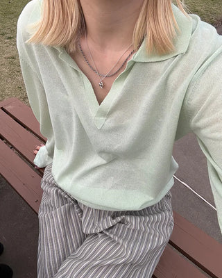 Deep Johnny Color Linen Sheer Pullover