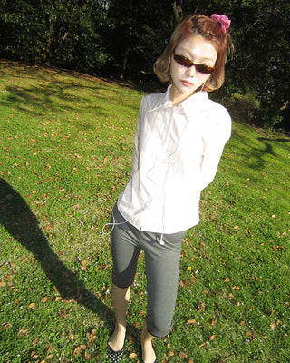 Gradient stripe flared cuff shirt