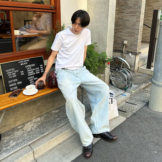 Casual plain short-sleeved T-shirt