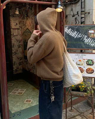 (Unisex) Knit Hooded Hoodie
