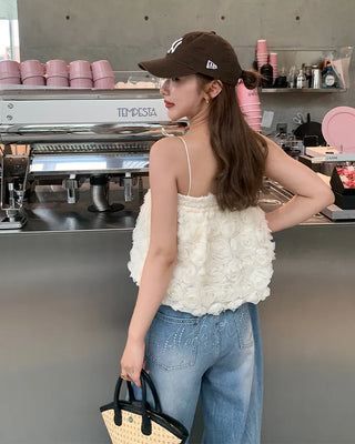 Flower sleeveless blouse